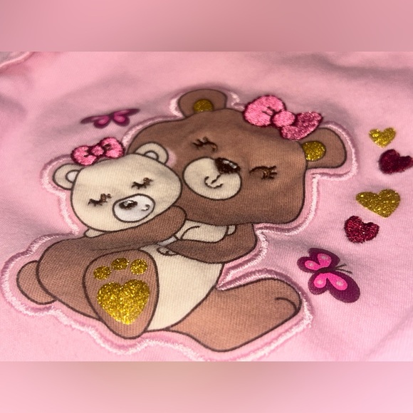 Garanimals 2-piece pink onsie and jeggings with 🧸 ❤️ 🌸 & 🦋 0-3 months - Picture 6 of 9